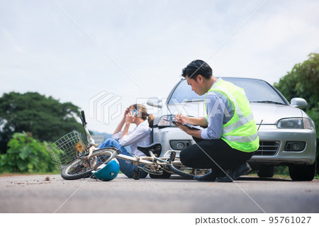 Accident on road. Concept for insurance claim. 95761027