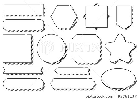 Illustration set of diagonal and dashed frames (background transparent version) 95761137