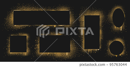 Gold spray paint frames, graffiti stencil banners Gold spray paint frames, graffiti stencil banners 95763044