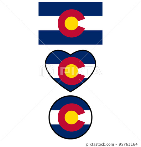 Colorado Flag on white background. Colorado Round Circle Flag. CO USA State. flat style. 95763164
