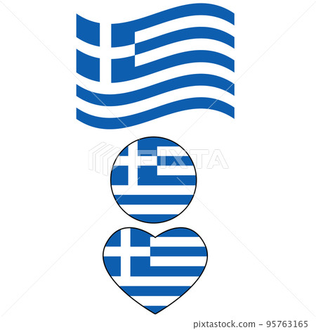 Greece national flag on white background. Round greece flag. flat style. 95763165