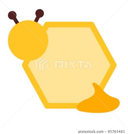 Illustration material of simple bees and beehives 95763481