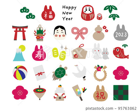 新年圖標素材集 新年圖標素材集 95763862