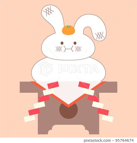 New Year Motif Rabbit Kagamimochi New Year Motif Rabbit Kagamimochi 95764674