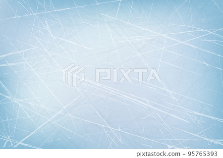 Rink surface texture. Winter background with blue ice. Hockey field, skating arena wallpaper. Vector illustration 95765393