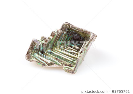 Pure Bismut Crystal Isolated on White Background 95765761