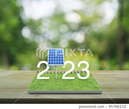 Happy new year 2023 ecological cover concept 95766528
