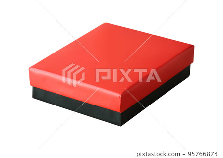 Mockup red and black box isolated on white background 95766873