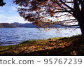 Lake Haruna and autumn leaves 95767239