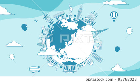 Overseas Travel / Vacation Image Banner / World Famous Buildings (Ruins, Buildings, World Heritage) 95768028