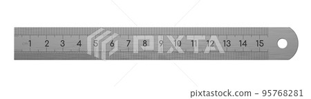 Realistic Metal Rulers Black Centimeter Scale Stock Vector