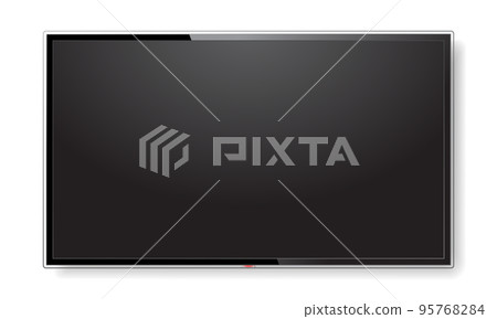 Realistic TV screen mock up isolated on white Realistic TV screen mock up isolated on white 95768284