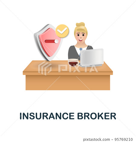 Insurance Broker icon. 3d illustration from insurance collection. Creative Insurance Broker 3d icon for web design, templates, infographics and more 95769210