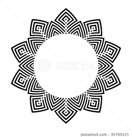 Abstract Radial Circle Pattern for Decorative Round Frame. Abstract Radial Circle Pattern for Decorative Round Frame. 95769325