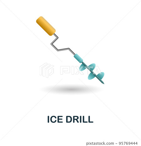 Ice Drill icon. 3d illustration from fishing collection. Creative Ice Drill 3d icon for web design, templates, infographics and more 95769444