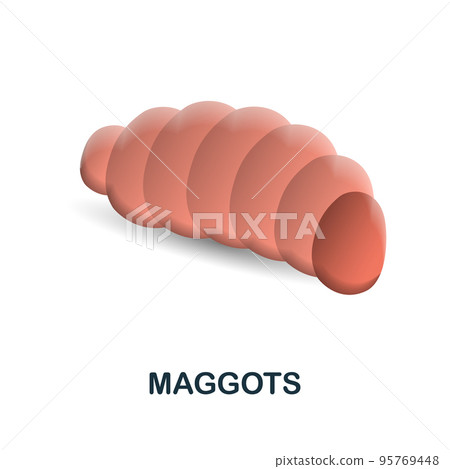 Maggots icon. 3d illustration from fishing collection. Creative Maggots 3d icon for web design, templates, infographics and more 95769448