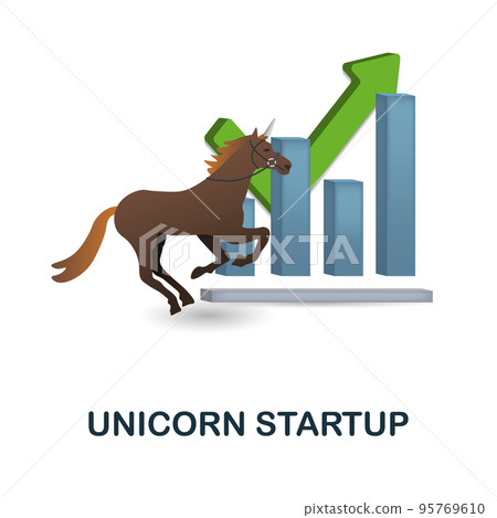 Unicorn Startup icon. 3d illustration from fintech industry collection. Creative Unicorn Startup 3d icon for web design, templates, infographics and more 95769610