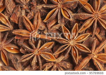 Star anises dried spice fruits 95769688