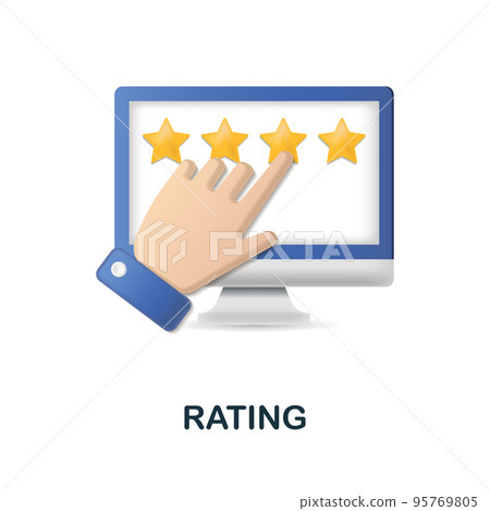 Rating icon. 3d illustration from feedback collection. Creative Rating 3d icon for web design, templates, infographics and more 95769805