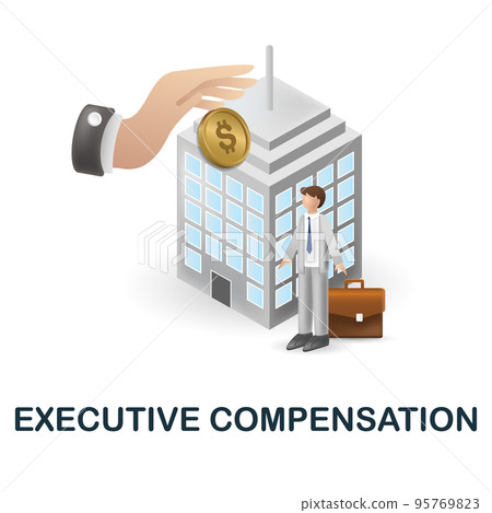 Executive Compensation icon. 3d illustration from esg collection. Creative Executive Compensation 3d icon for web design, templates, infographics and more 95769823