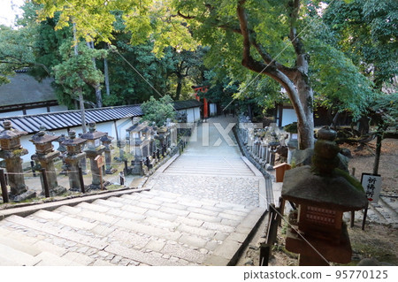 Scenery of the stairs leading to the Keiga Gate at the entrance to the precincts of Kasuga Taisha Shrine in Nara City, Nara Prefecture 95770125