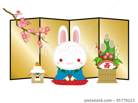 新年賀卡兔子圖 03 95770223