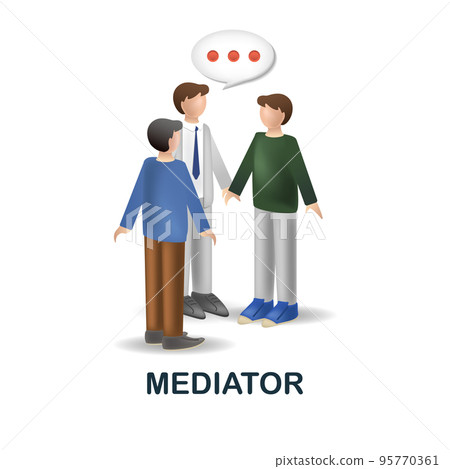 Mediator icon. 3d illustration from discussion collection. Creative Mediator 3d icon for web design, templates, infographics and more 95770361