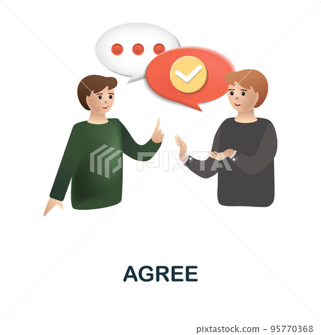 Agree icon. 3d illustration from discussion... - Stock Illustration ...