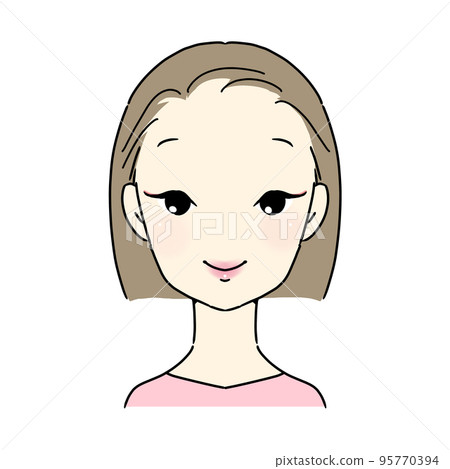 一個年輕女子的上身，帶著清爽的微笑 95770394