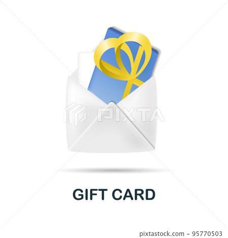 Gift Card icon. 3d illustration from black friday collection. Creative Gift Card 3d icon for web design, templates, infographics and more 95770503