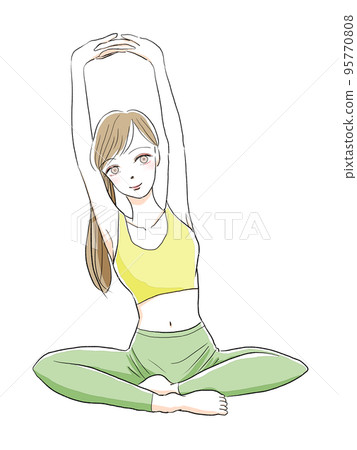 A young woman stretching A young woman stretching 95770808