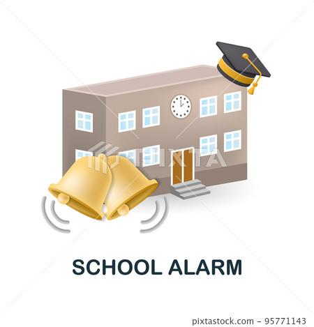 Shcool Alarm icon. 3d illustration from back to school collection. Creative Shcool Alarm 3d icon for web design, templates, infographics and more 95771143