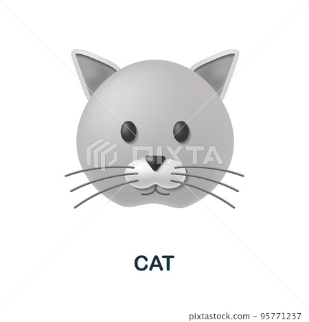 Cat icon. 3d illustration from animal head collection. Creative Cat 3d icon for web design, templates, infographics and more 95771237
