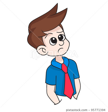 avatar boy illustration facing up imagining getting a job 95771394