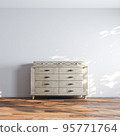 White room interior with commode 3d render. 95771764