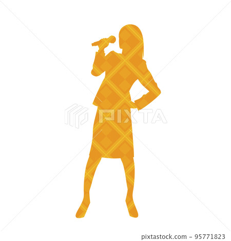 女上班族唱歌一首歌的插圖圖像檢查模式 95771823