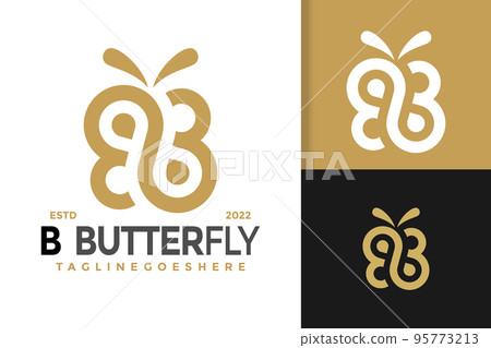 B Letter Butterfly Logo Design, brand identity logos vector, modern logo, Logo Designs Vector Illustration Template 95773213