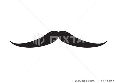 Moustache vector icon. Black retro style mustache. Shave barber vintage man face Moustache vector icon. Black retro style mustache. Shave barber vintage man face 95773367