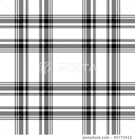 Plaid seamless pattern in black white. Check fabric texture. Vector textile print. Plaid seamless pattern in black white. Check fabric texture. Vector textile print. 95773412