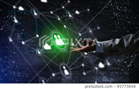 Presenting modern wireless technologies as means of communucation and networking on dark background Presenting modern wireless technologies as means of communucation and networking on dark background 95773656