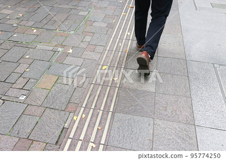 City center, Braille blocks and sidewalks City center, Braille blocks and sidewalks 95774250
