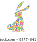 Gorgeous rabbit shaped with colorful flowers 95774641