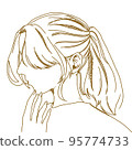 korean style ponytail woman 95774733