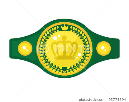 帶有皇冠標記的綠色冠軍腰帶的插圖 帶有皇冠標記的綠色冠軍腰帶的插圖 95775594