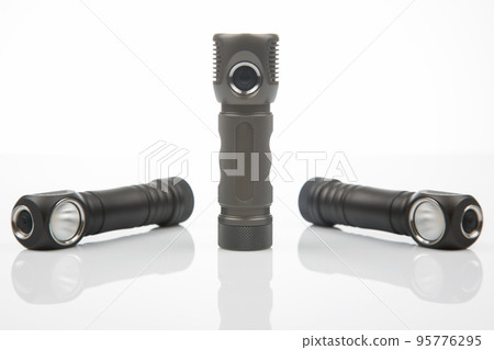 different lanterns flashlight on a white background. item for camping and household life. different lanterns flashlight on a white background. item for camping and household life. 95776295