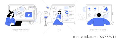 Online digital campaign abstract concept vector illustrations. Online digital campaign abstract concept vector illustrations. 95777048