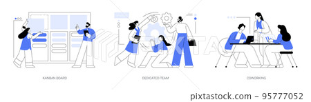 Project workflow abstract concept vector illustrations. 95777052