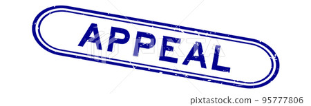 Grunge blue appeal word rubber seal stamp on white background 95777806