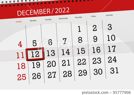 Calendar 2022, deadline, day, month, page, organizer, date, december, monday, number 12 Calendar 2022, deadline, day, month, page, organizer, date, december, monday, number 12 95777906