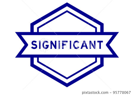 Vintage blue color hexagon label banner with word significant on white background 95778067